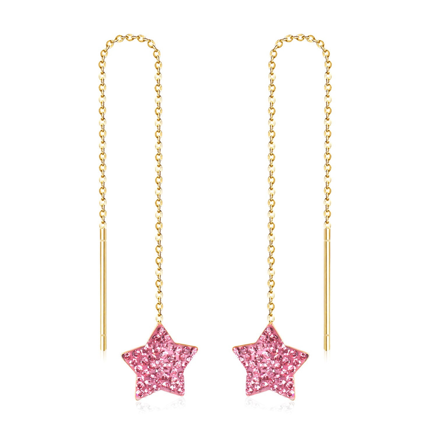 Wholesale Long Stainless Steel Chain Niche Retro Geometric Tassel Earrings